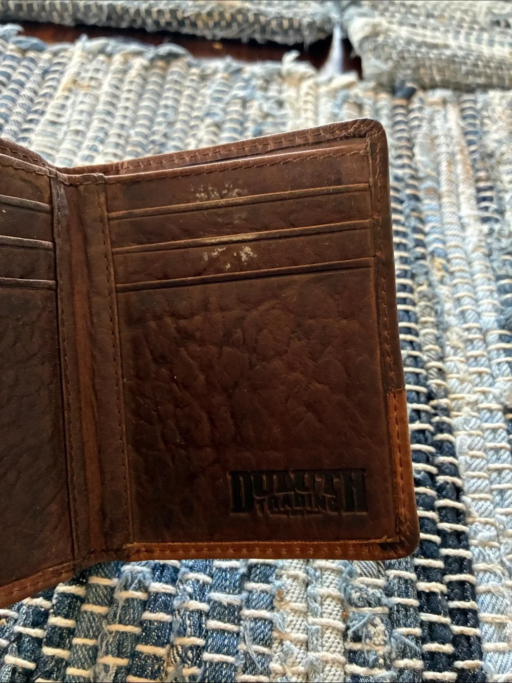Duluth Trading Men's Two-Tone Brown Leather Bi-Fold Wallet